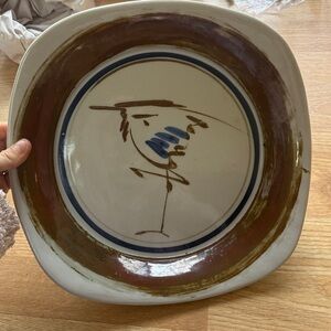 Vintage Mid-Century Dansk Ceramic Serving Plate Heron by Niels Refsgaard
